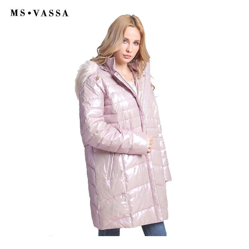 MS VASSA Plus size Women Parkas 2018 New Autumn Winter Coats hood with fake fur big size 5XL 7XL padding female outerwear