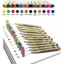 Превосходное 12 Цветов рисунок Книги по искусству ist мягкие Кисточки ручка Эскиз маркер для школьников Канцтовары акварель Дизайн краски Книги по искусству suppl