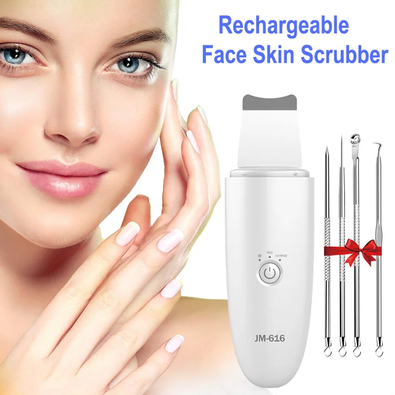 Skin Scrubber Scraper and Gentle Peel Device Cordless Pore Cleanser