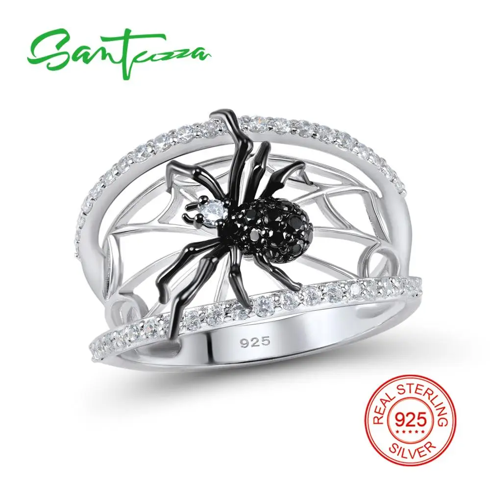 Black Spinel And Cubic Zirconia Sterling Ring Black Spinel And Cubic Zirconia Sterling Ring