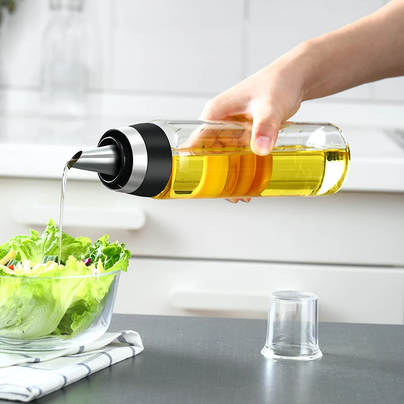 Premium Olive Oil Bottle No Drip Glass Oil Pourer Kitchen Olive Oil