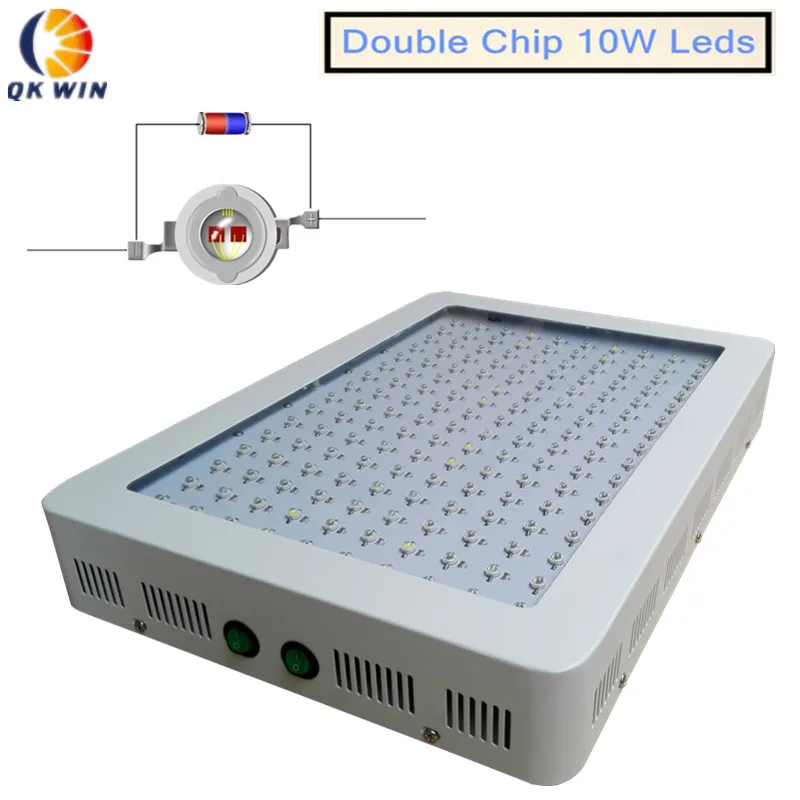 Qkwin 10 Вт Светодиодный светильник для выращивания полный спектр 1600 Вт с 160x10 Вт двойной чип светодиодный s Цветущий светодиодный нм Прямая поставка