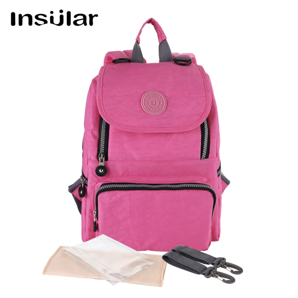 Инсулярный однотонный розовый, синий, темно-синий, красный, маленькая вместительная Детская сумка для мамы, водонепроницаемый нейлоновый рюкзак с надписью MOM Dad, рюкзак для путешествий