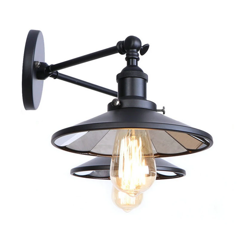 Черный Американский промышленный настенный светильник LED Edison 2 головки