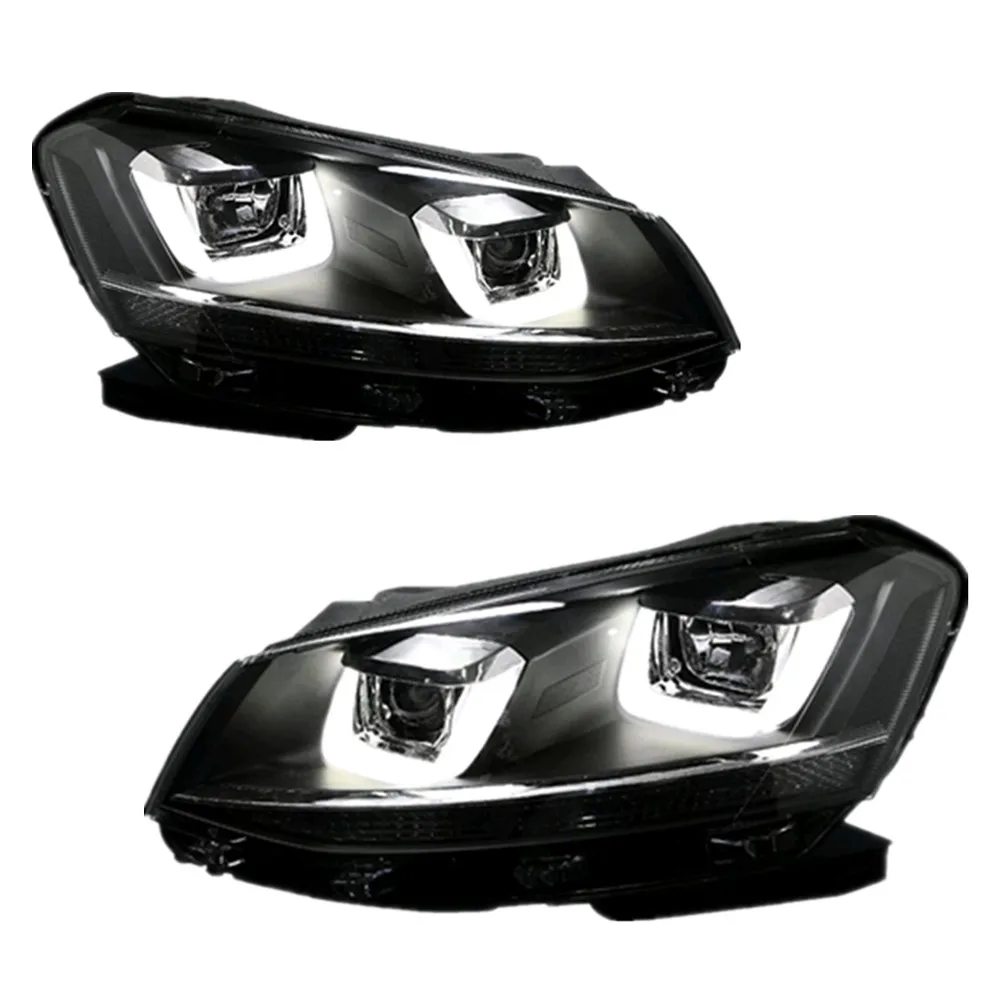 Черный прожектор фары двойной U-бар DRL светодиодный для VW Golf MK6 2009-2012 | Автомобили и