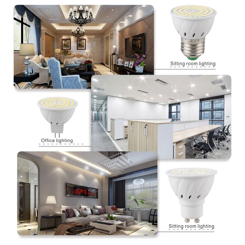 LATTUSO 6 unids/lote Lampada LED Bombilla E27 E14 GU10 B22 MR16 110 V 220 V Bombillas LED lámpara proyector 48 60 80 LED Lampara luz del punto LATTUSO 6 unids/lote Lampada LED Bombilla E27 E14 GU10 B22 MR16 110 V 220 V Bombillas LED lámpara proyector 48 60 80 LED Lampara luz del punto