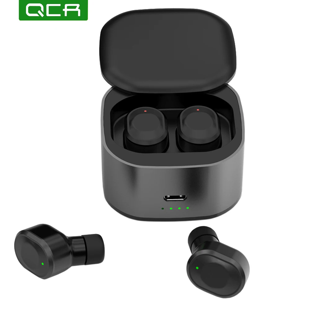 QCR TWS Bluetooth 5 0 спортивные настоящие беспроводные наушники вкладыши для зарядки HiFi