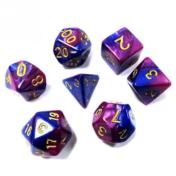 

7pcs Dice Set with Nebula effect poker d&d d4 d6 d8 d10 d% d12 d20 Polyhedral TRPG Games rpg game dice