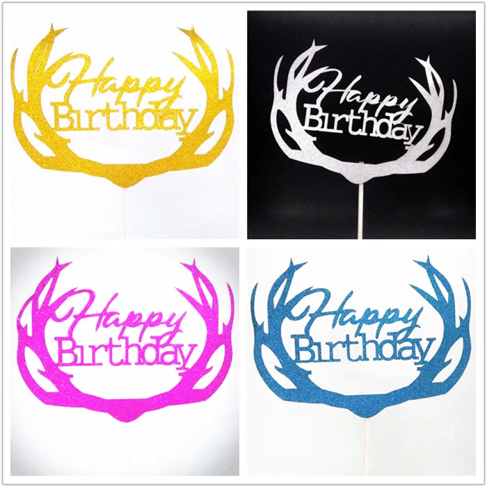 Cake Flag Cupcake Toppers Birthday Party Decorations Kids Cake Topper Happy Birthday Cupcake Toppers Birthday Party Supplies