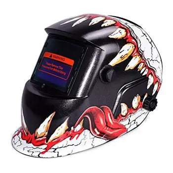 

THGS Auto Darkening Welding Helmet With Solar Powered Adjustable MIG TIG ARC Professional Welding Mask (Devil tooth)