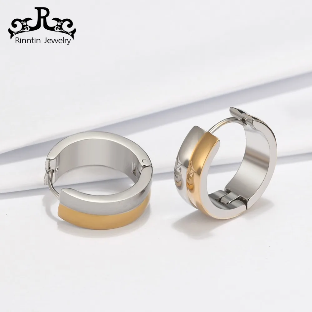 

2018 ORSA JEWELS Beautiful Trendy Stainless Steel Stud Earring For Women Silver Gold Color Party Fashion Jewelry DGTE91