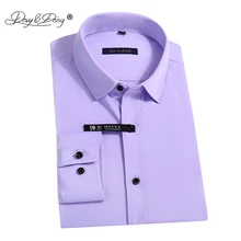 DAVYDAISY Новое поступление Высокое качество Весна Для мужчин рубашка Длинные рукава Однотонная рубашка с длинным рукавом Slim Fit Мужские рубашки camisa masculina DS261