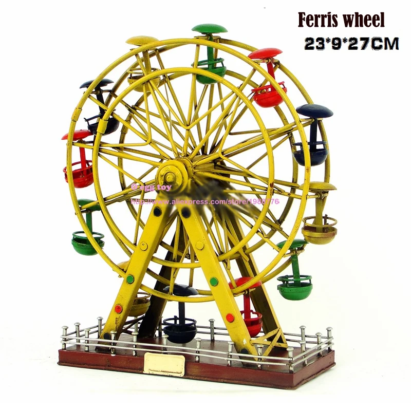 

Ferris wheel Model Metal Simulation Model Diecast Handmade Sky Wheel Iron crafts for decor collection gift