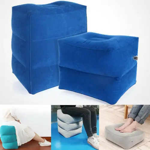 

New Convenient Solid Inflatable Travel Footrest Leg Foot Rest Travel Pillow Portable Air Pad Kids Bed