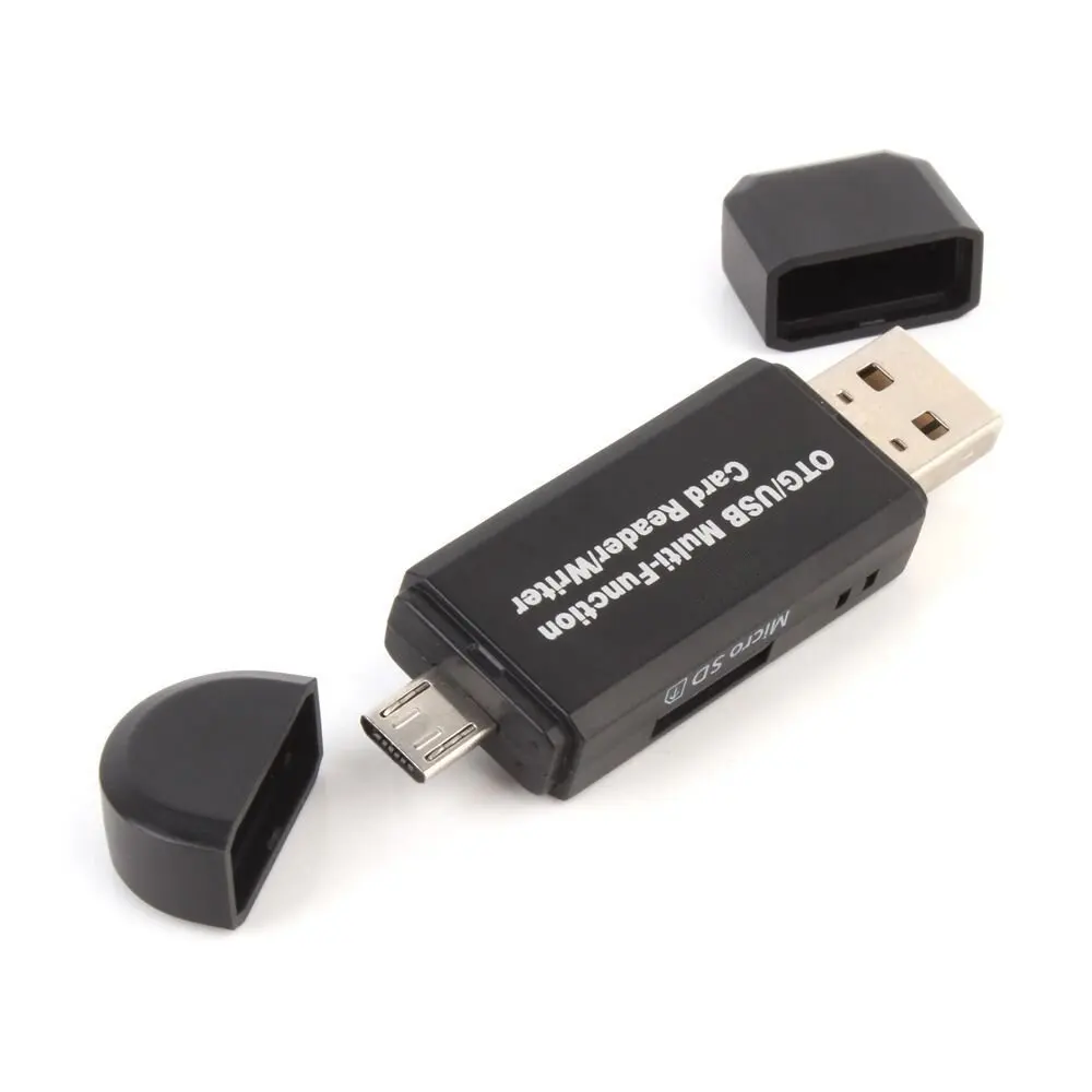 Micro USB OTG to USB 2.0 Adapter SD/Micro SD Card Reader with USB A Male& Micro USB Male Connector For Smartphone Tablet PC