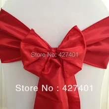 Горячая красный стул с обивкой из тафты лента для свадьбы события и вечерние украшения