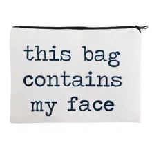 Contains My Face 3D Printing Pencil bags cosmetic bag 2016 Fashion trousse de maquillage makeup bag