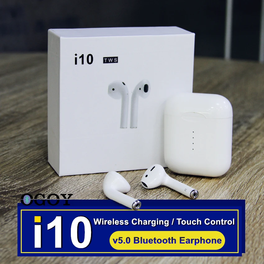 

OGOY Original i10 Tws True Wireless Bluetooth 5.0 Earbuds Earphones ap2 1:1 Wireless Charging For iOS Iphone Samsung Xiaomi