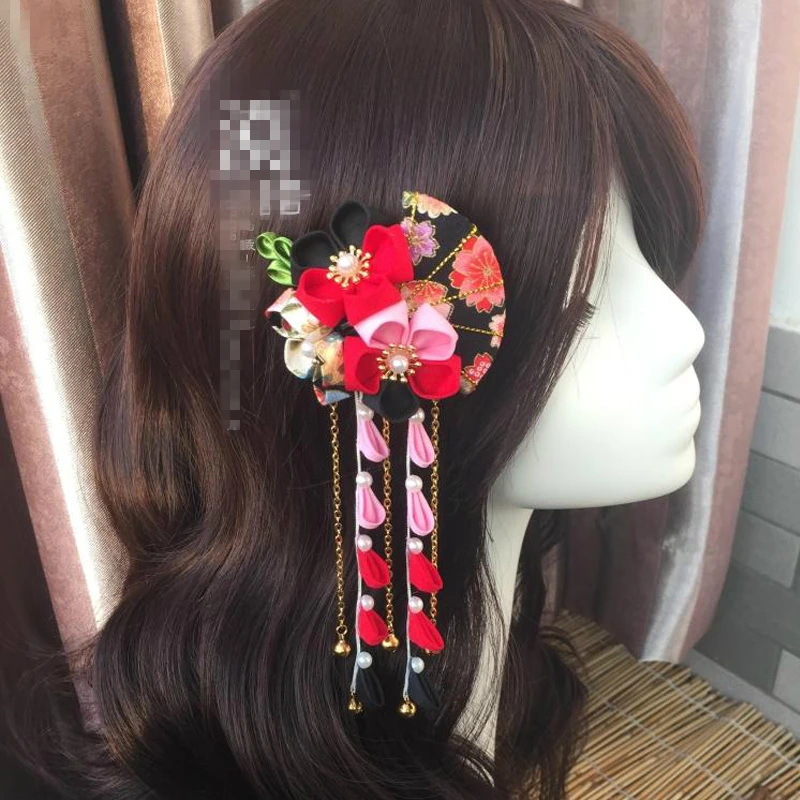 Japanese Style Hairpin Kimono Hair Accessories Cotton Cloth Flower