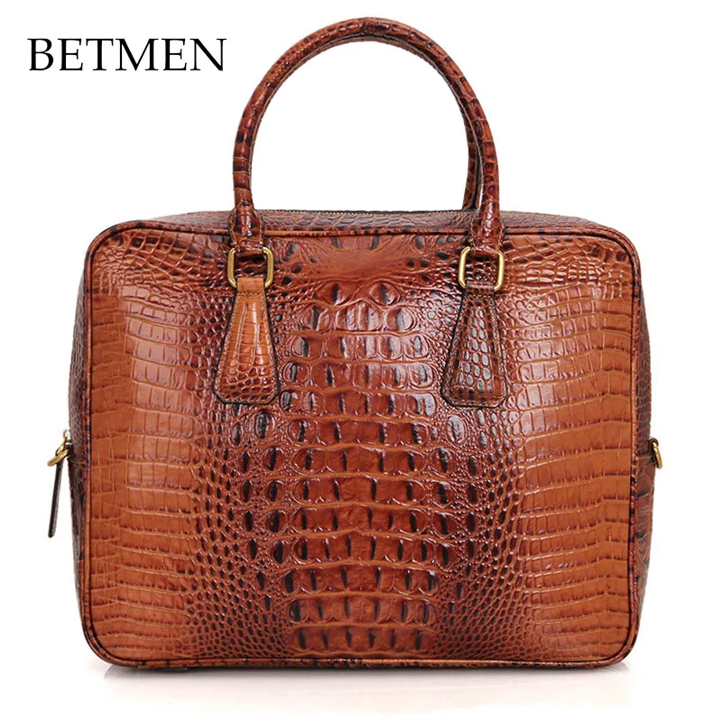 BETMEN Luxury Genuine Leather Bag Brand Men Handbag Shoulder Bags Business Men Briefcase Laptop Bag