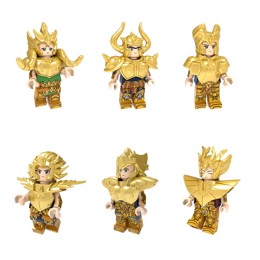 

6Pcs/Set Saint Seiya Building Block Twelve Constellations LegoINGly Arrudiba Desmusk Model Figures For Education Children Toys