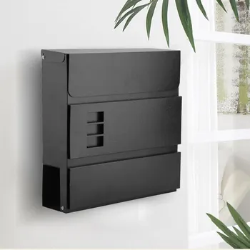 

Practical Lockable Mailbox Wall Mailbox Stainless Steel Letter Box Cast Newspaper Letter Mail Post Box Mail Case Garden Ornament