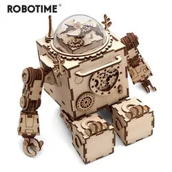 Robotime креативный DIY 3D стимпанк робот игра деревянная головоломка в сборе музыкальная шкатулка игрушка подарок для детей подростков