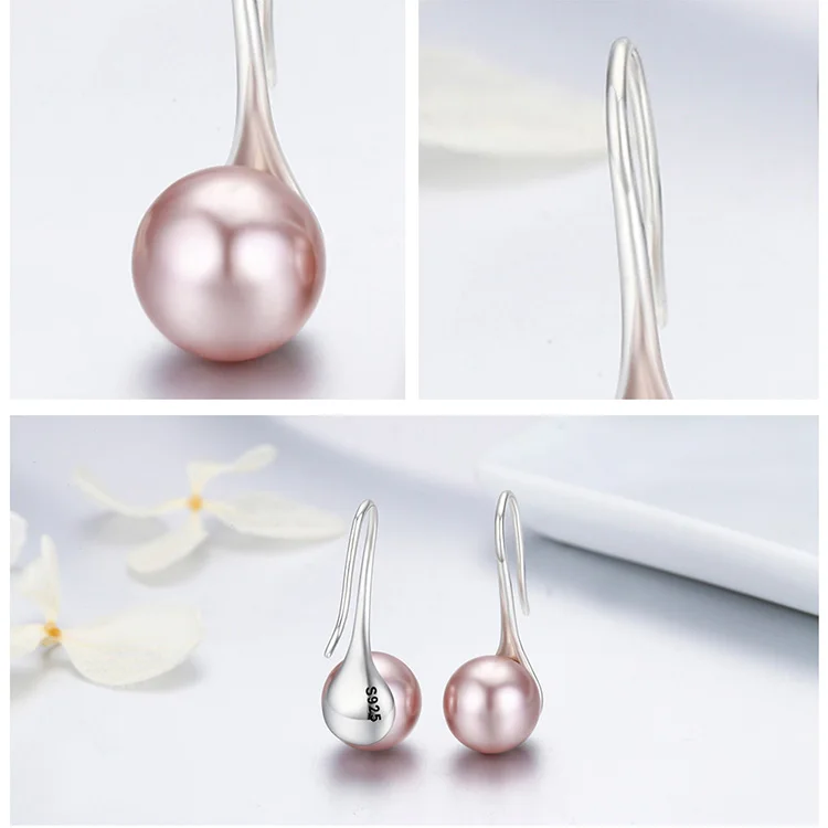 nose ring 4 color 925 sterling silver pure elegant Drop Earrings pearl woman earrings for girls engagement jewelry gift wedding bands