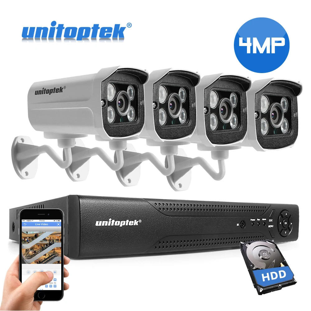 

4CH 4MP CCTV NVR Kit H.265 POE IP Camera NVR CCTV System Outdoor Waterproof Security Video Camera Surveillance Set APP XMEye