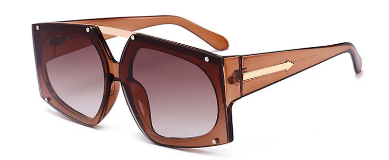 Женские очки shauna квадратные градиентные солнцезащитные очки ретро мужские зеркальные линзы с покрытием UV400 - Цвет линз: Tea Gradient