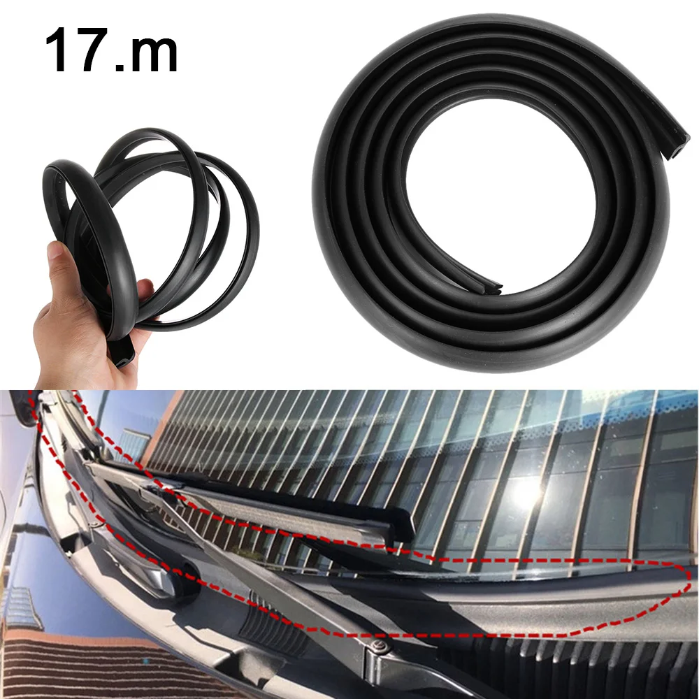 

Universal 1.7M Car Ageing Rubber Seal Under Front Windshield Black Panel Sealed Trim Moulding Strips Car Styling Accessories