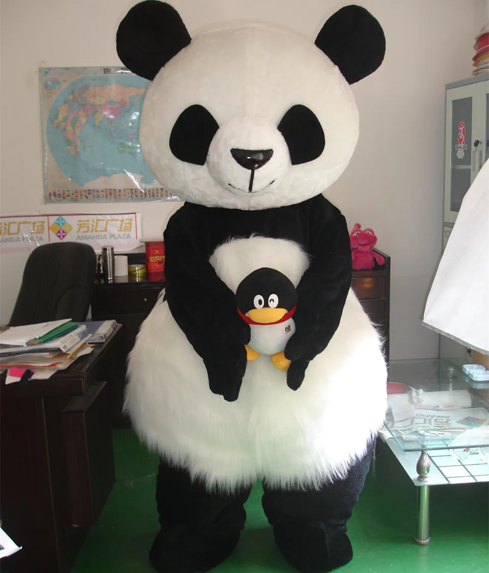 Китайский гигантский костюм панды, костюм полярного медведя, костюм милого персонажа мультфильма, маскарадный костюм, костюмы для взрослых