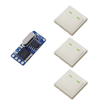 

Hot Selling DC3.5V 6V 9V 12V Multi-function 1CH Wireless Remote Control Switch System Receiver&3*White Wall Panel Sticky Remote