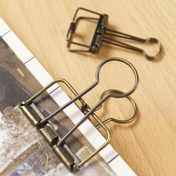 

10pcs/lot Fashion Colorful Metal Hollowed-out Binder Clip Paper Clip Clamp Clip Office Binding Stationery School Tools Papelaria