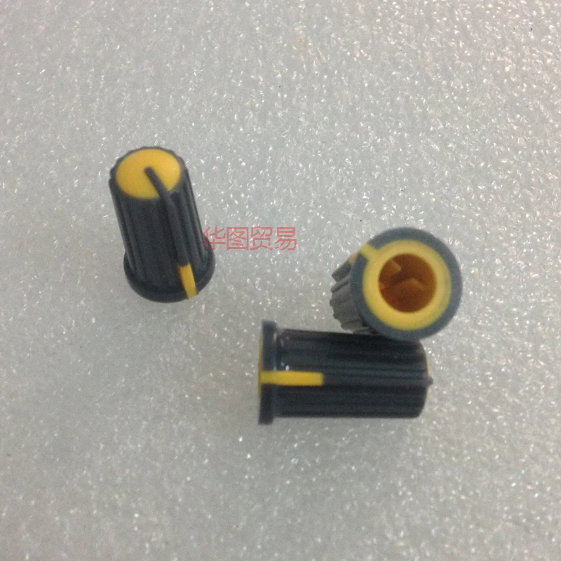 10pcs Yellow 90 degree half-axis potentiometer knob cap / Mixer Console Light station DJ Playing discs knob cap