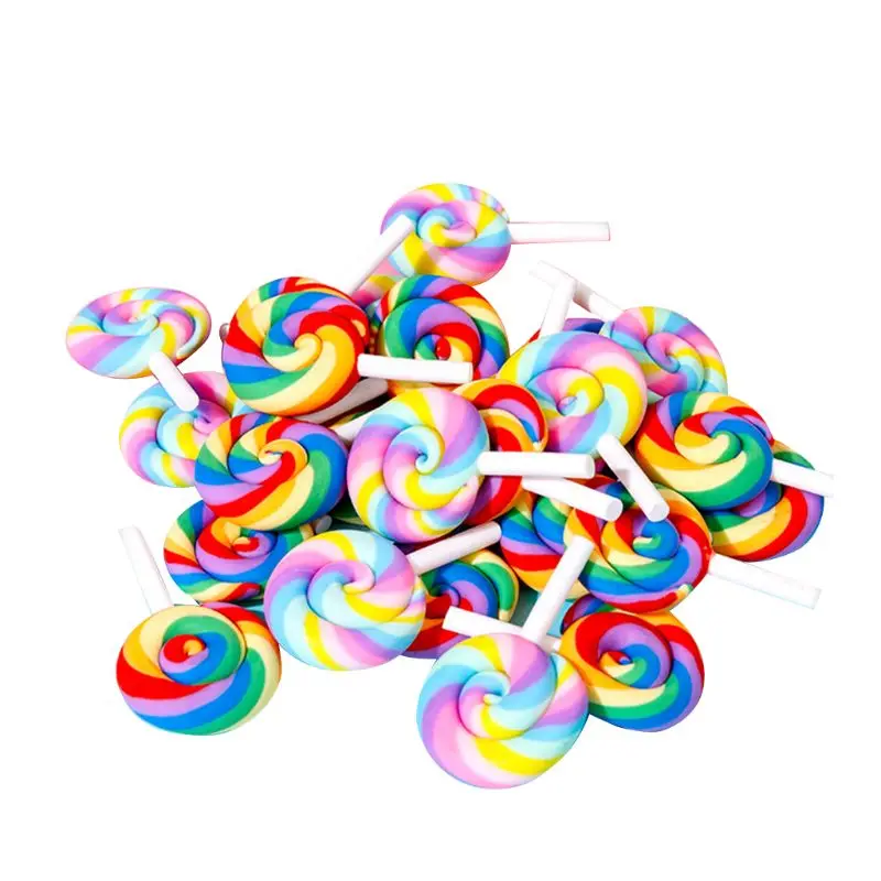 

10PCS Mini Rainbow Lollipop Colorful Cream Sugar for Studio Photo Background Photography Props Accessories DIY Decorations T3LB