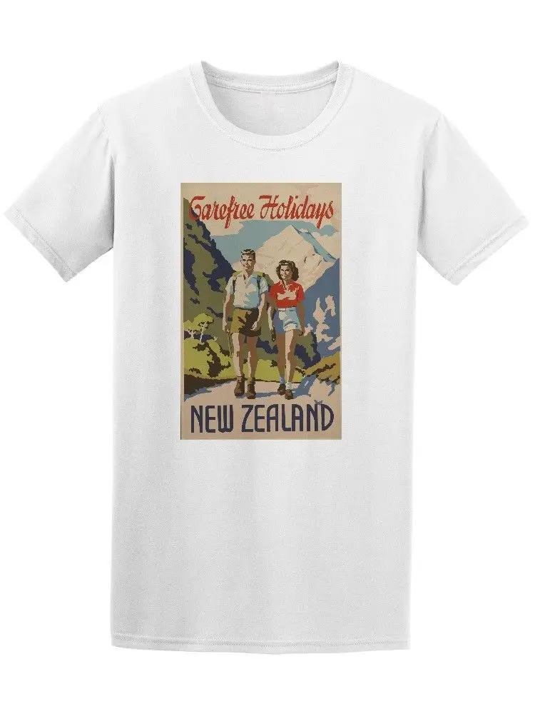 Retro Carefree New Zealand Card Men's Tee -Interesting Pictures Fashion Summer Straight 100% Cotton | Мужская одежда