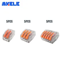 15PCS connector 5pcs 2P + 5pcs 3P + 5pcs 5P Universal Compact Wire Connector Conductor Terminal Block 15PCS connector 5pcs 2P + 5pcs 3P + 5pcs 5P Universal Compact Wire Connector Conductor Terminal Block