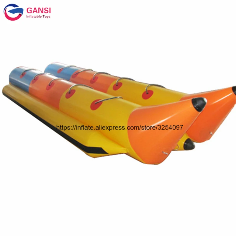 Funny Water Sport Game Flying Fish Tube,Double Towable Banana Boat, 5.1*2.04M Inflatable Banana Boat For Sale 6 person inflatable fly fish toy inflatable flying fish tube towable inflatable water fly fish for sale