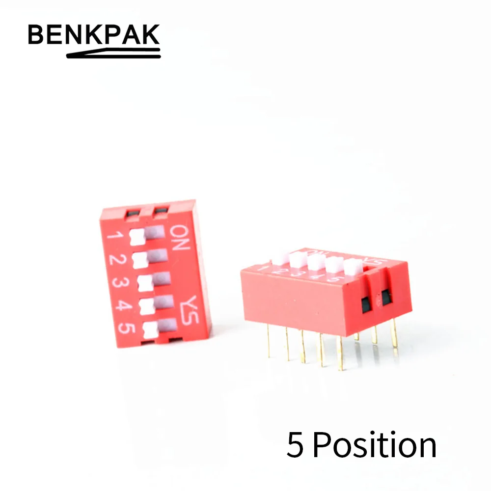 

10PCS DS Series DIP Switch 2.54mm Pitch,5 Position