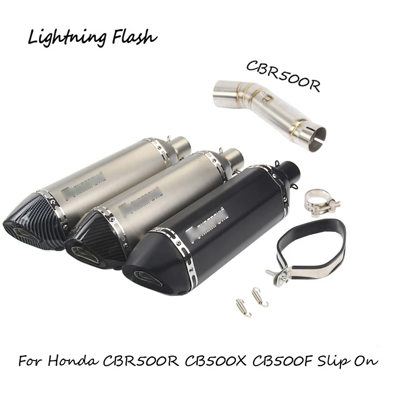 

CBR500R CB500F CB500X for Honda Motorcycle Exhaust System Slip On Stainless Steel Mid Link Pipe + 51 mm Tail Escape with Muffler