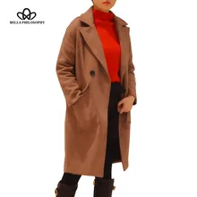 Bella philosophy/Новинка г.; зимнее плотное шерстяное пальто большого размера с подкладкой внутри; 70; теплая Осенняя длинная куртка цвета хаки винного цвета