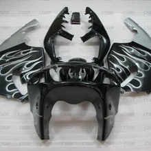 Zx7r 1996-2003 кузов Zx7r 96 97 мотоциклов обтекателя Для Kawasaki Zx7r 1997 черный серебристый пламя кузов