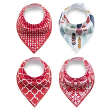 4Pcs Cotton Baby Bandana Bibs Kids Cute Soft Bavoir Newborn Toddler Triangle Scarf BIB Infant Burp Cloths Saliva Towel babador