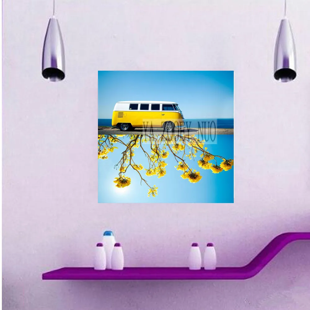 

YA ZOOEY NUO Diamond Embroidery DIY Diamond Painting Yellow bus Diamond Painting Cross Stitch Rhinestone Mosaic Home Decor R1737