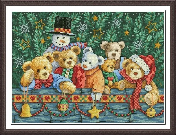 Christmas bear counted crossstitch chart