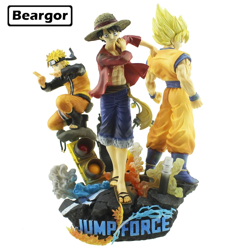 

10" Jump Force Collector's Edition Diorama Statue Anime Luffy Naruto Gokou set Boxed 26cm PVC Action Figure Model Doll Toys Gift