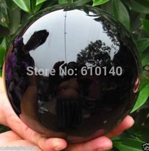

HOT100MM HOT SELL NATURAL OBSIDIAN POLISHED BLACK SPHERE BALL @A