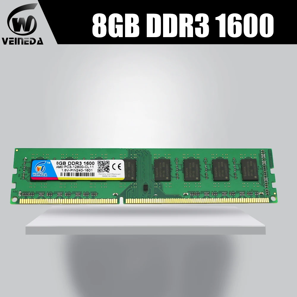 

VEINEDA ddr3 ram memoria ddr3 32gb 4X8gb dimm For all Intel AMD Desktop PC3-12800 ddr3 1600 240pin compatible with 1066,1333