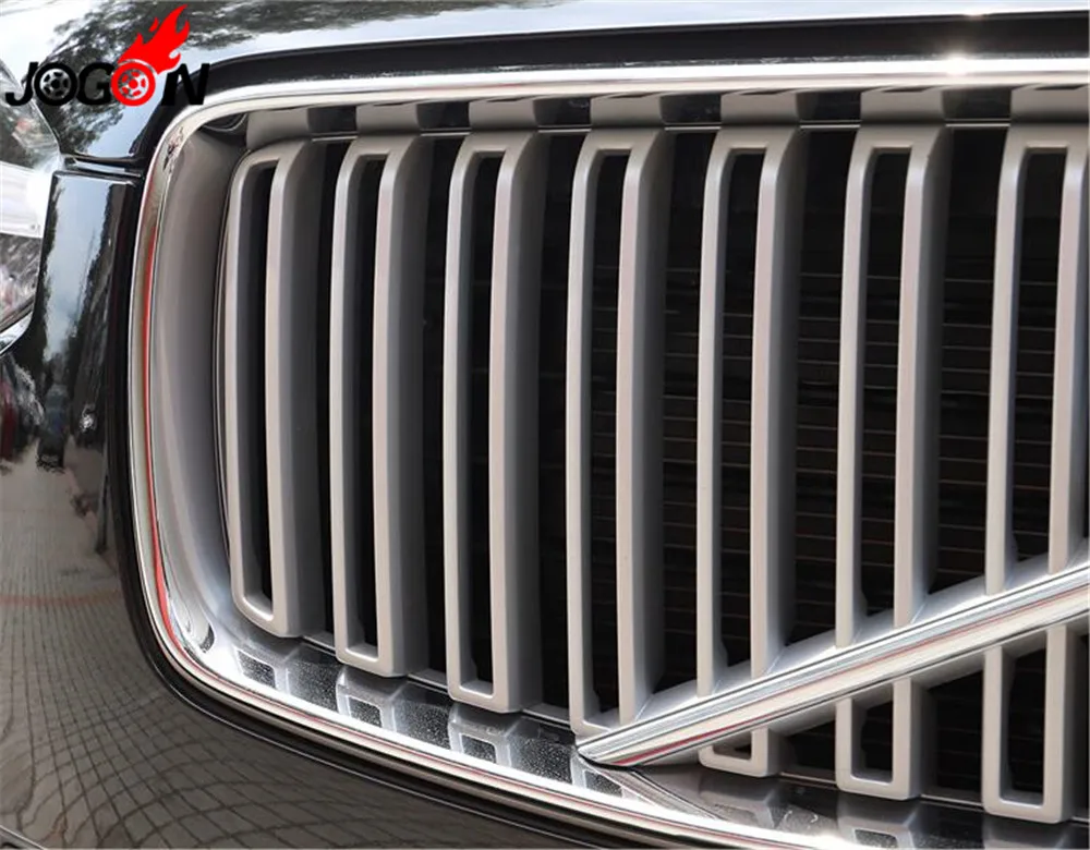 For VOLVO XC90 2016 2017 2018 2pcs ABS Chrome Matte Front Bumper Grill